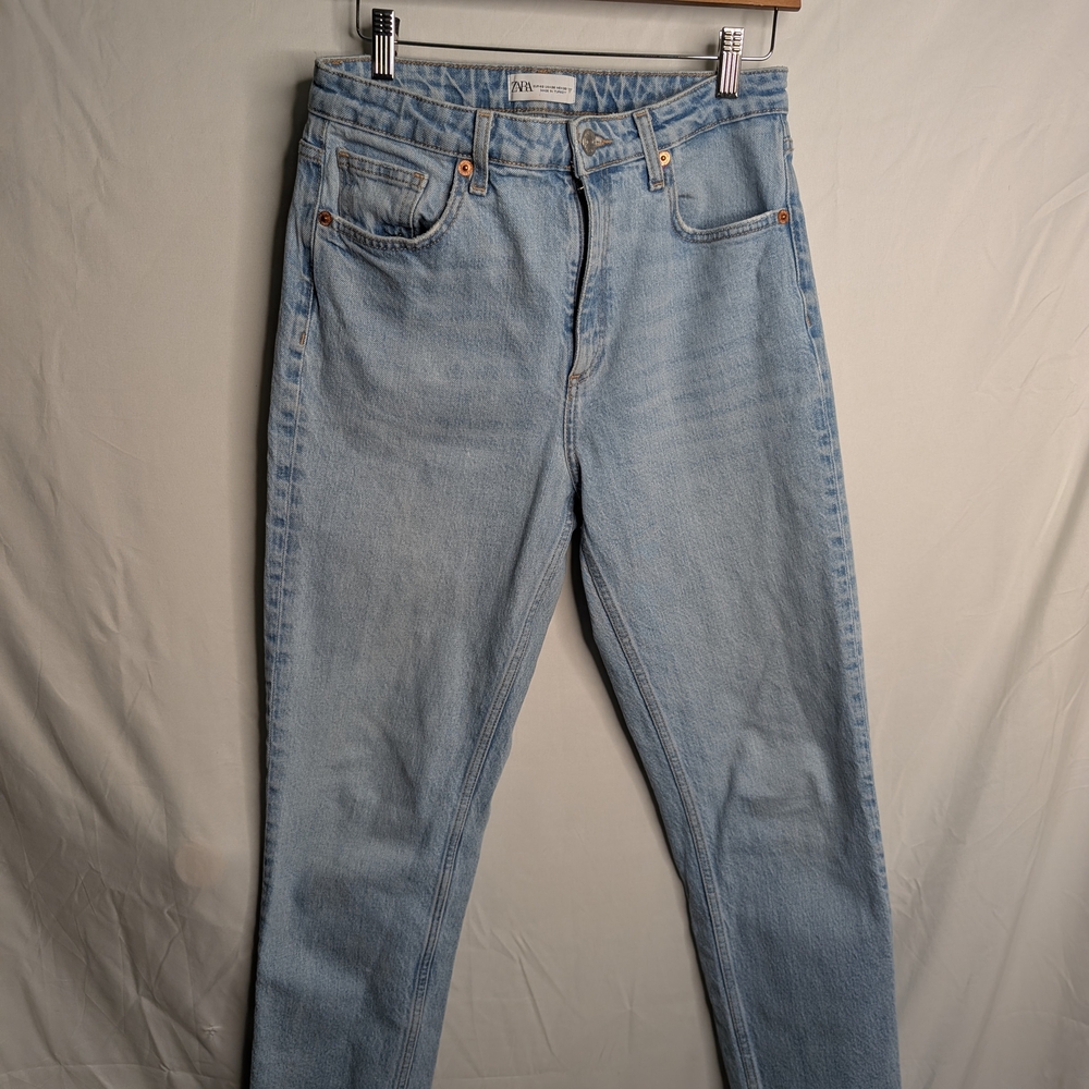 Zara Sky Blue Straight Leg Jeans